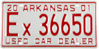 2001 Arkansas Dealer License Plate