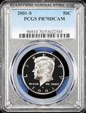  2001-s Kennedy half dollar graded perfect 70 proof deep cameo by PCGS 