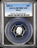 2001-s Roosevelt silver Dime certified perfect Proof 70 Deep Cameo by PCGS