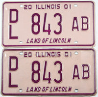 Classic 2001 Illinois dealer license plates grading excellent minus
