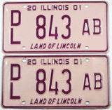 Classic 2001 Illinois dealer license plates grading excellent minus