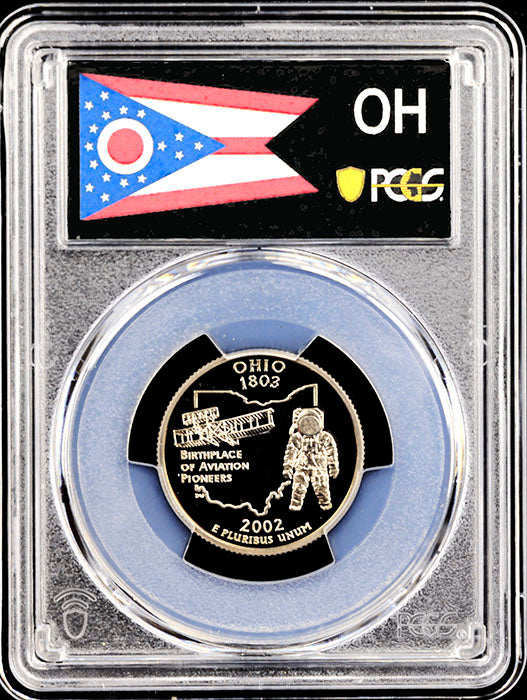 2002-s OH statehood quarter certified perfect PCGS Proof 70 deep cameo