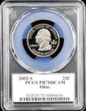 2002-s Ohio state quarter certified perfect PCGS Proof 70 deep cameo
