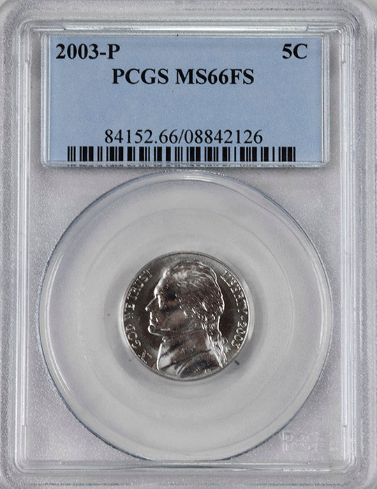 2003-p Jefferson Nickel professionally certified Mint State 66 full steps by PCGS