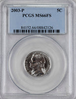 2003-p Jefferson Nickel professionally certified Mint State 66 full steps by PCGS