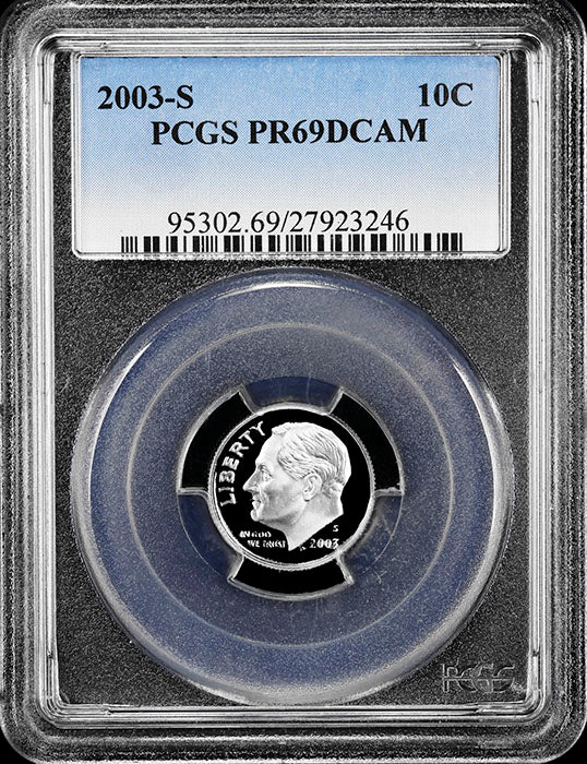 2003-s Roosevelt Dime certified Proof 69 Deep Cameo by PCGS