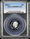 2003-s Roosevelt Dime certified Proof 69 Deep Cameo by PCGS