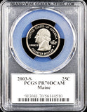 2003-S Maine statehood quarter certified by PCGS at Proof 70 Deep Cameo