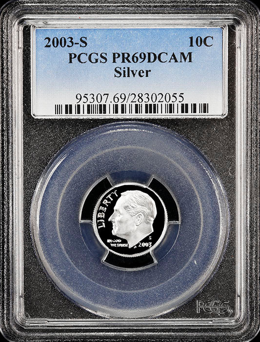 2003-s Roosevelt silver Dime certified Proof 69 Deep Cameo by PCGS
