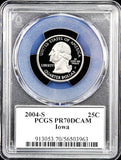 Iowa state quarter certified perfect by PCGS 70 proof deep cameo