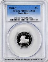 2004-s Jefferson keel boat nickel certified perfect PCGS proof 70 DCAM