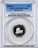2004-s Jefferson keel boat nickel certified perfect PCGS proof 70 DCAM