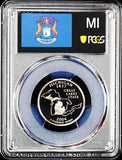 2004-S Michigan state quarter certified by PCGS at Proof 70 deep cameo
