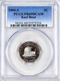 2004-s Jefferson keel boat nickel certified PCGS proof 69 DCAM