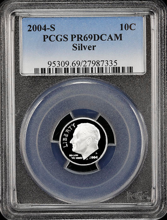 2004-s Roosevelt silver Dime certified Proof 69 Deep Cameo by PCGS