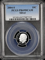 2004-s Roosevelt silver Dime certified Proof 69 Deep Cameo by PCGS