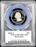 2004-s WI state quarter graded by PCGS 70 deep cameo
