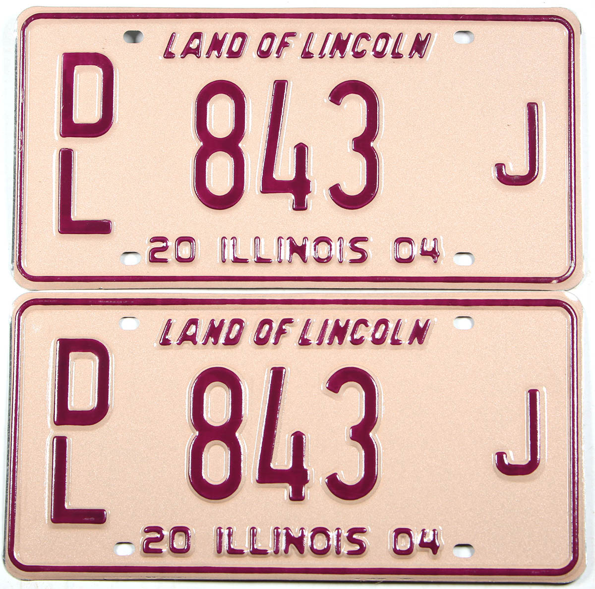 Classic 2004 Illinois dealer license plates grading excellent plus