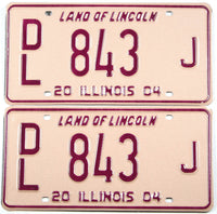 Classic 2004 Illinois dealer license plates grading excellent plus