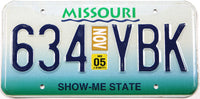 2005 Missouri car license plate grading excellent minus