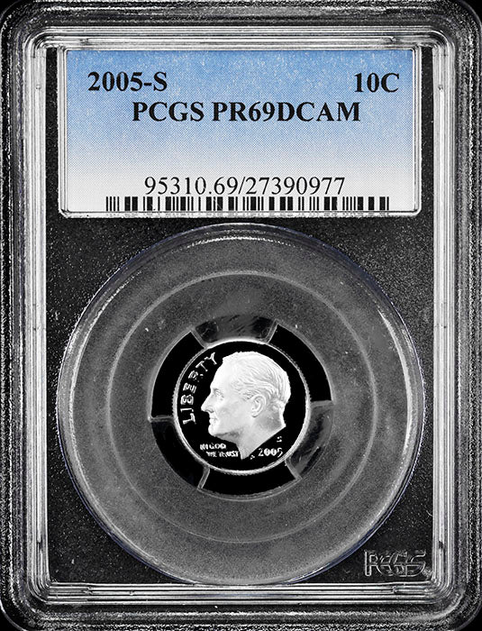 2005-s Roosevelt Dime certified Proof 69 Deep Cameo by PCGS