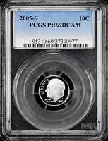 2005-s Roosevelt Dime certified Proof 69 Deep Cameo by PCGS