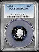 2005-s Roosevelt Dime certified perfect Proof 70 Deep Cameo by PCGS