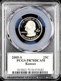 2005 Kansas statehood quarter certified by PCGS at Proof 70 DCAM