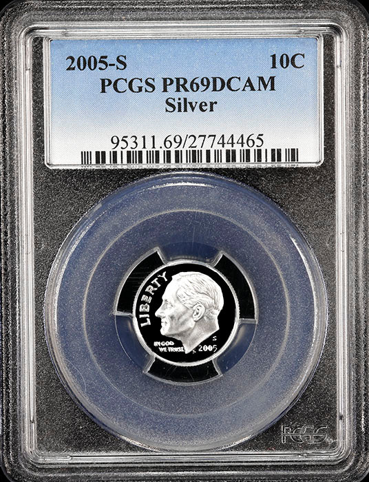 2005-s Roosevelt silver Dime certified Proof 69 Deep Cameo by PCGS