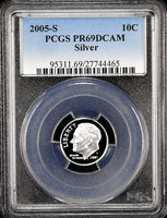 2005-s Roosevelt silver Dime certified Proof 69 Deep Cameo by PCGS