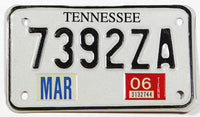 A 2006 Tennessee motorcycle license plate for sale by Brandywine General Store