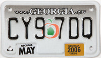 classic 2006 Georgia motorcycle license plate grading excellent plus