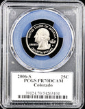 2006-S Colorado statehood quarter certified by PCGS at Proof 70 Deep Cameo