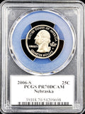2006-s NE quarter graded by PCGS Proof 70 deep cameo