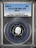2006-s Roosevelt silver Dime certified perfect Proof 70 Deep Cameo by PCGS