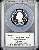 2006 -S SD Silver Statehood Quarter graded a perfect 70 by PCGS