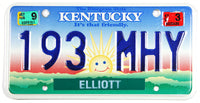 A classic 2007 Kentucky scenic car license plate for sale by Brandywine General Store from Elliott County in excellent minus condition