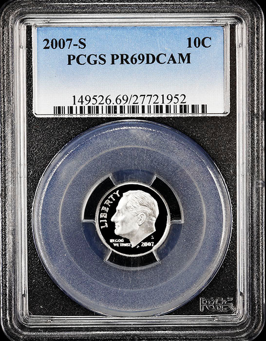 2007-s Roosevelt Dime certified Proof 69 Deep Cameo by PCGS