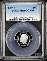 2007-s Roosevelt Dime certified Proof 69 Deep Cameo by PCGS
