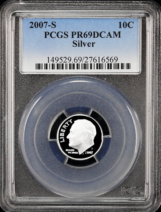 2007-s Roosevelt silver Dime certified Proof 69 Deep Cameo by PCGS