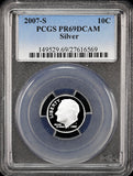 2007-s Roosevelt silver Dime certified Proof 69 Deep Cameo by PCGS