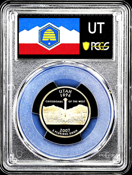 2007-s Utah state quarter certified perfect by PCGS at 70 Proof deep cameo