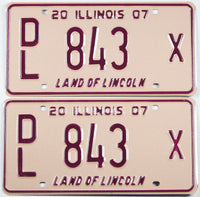 Classic 2007 Illinois dealer license plates grading near mint