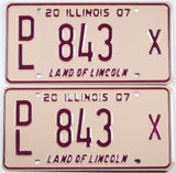 Classic 2007 Illinois dealer license plates grading near mint