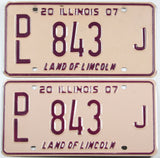 Classic 2007 Illinois dealer license plates grading excellent minus