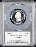 2008-S Alaska state quarter certified by PCGS at Proof 70 Deep Cameo