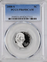 2008 s Jefferson Nickel professionally certified PR69DCAM by PCGS