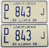 Classic 2008 Illinois dealer license plates grading excellent minus