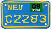 A 2009 Nevada motorcycle license plate for sale by Brandywine General Store in excellent minus condition