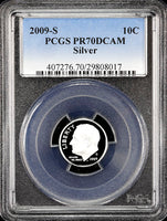 2009-s Roosevelt silver Dime certified perfect Proof 70 Deep Cameo by PCGS